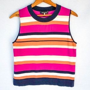 Ann Taylor Cropped Striped Sweater Tank, sz: S/M